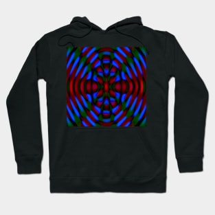 Deep Blue, Green and Red Color Combination Pattern Hoodie